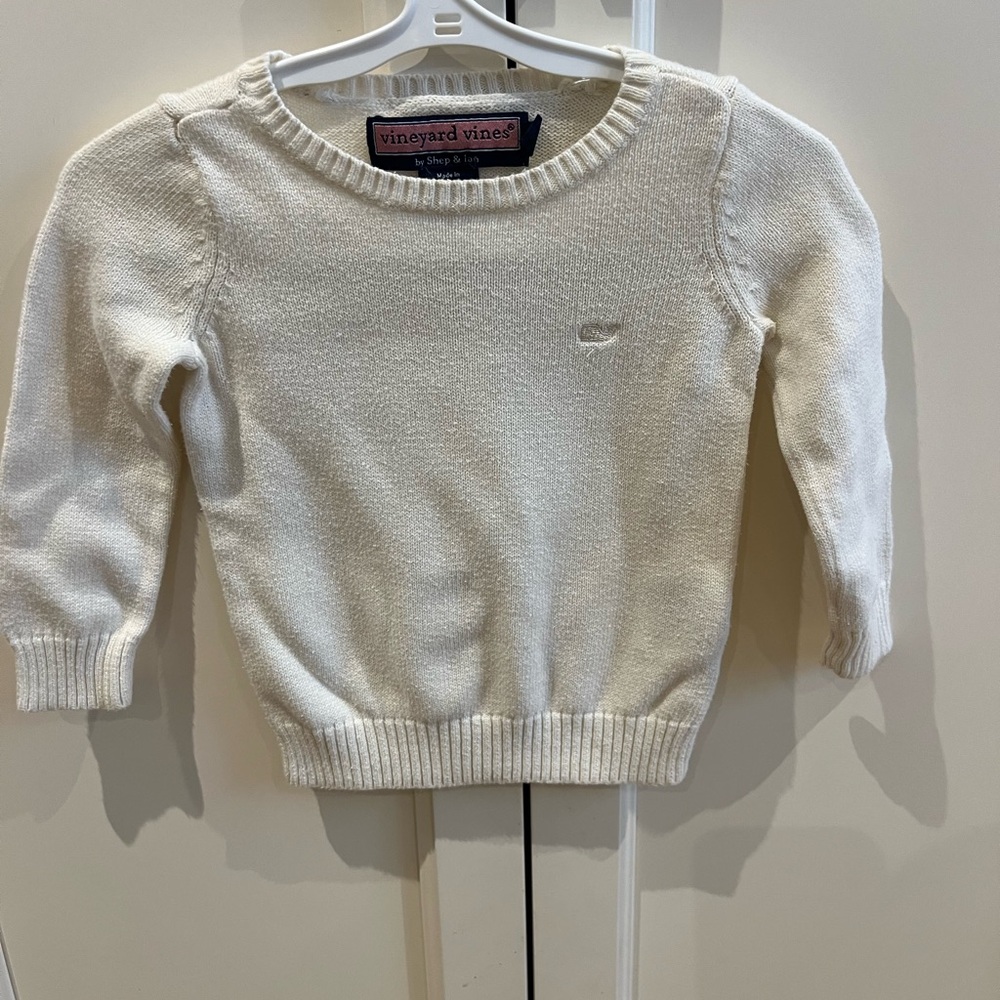 Vineyard Vines kids Cream Crew Neck Sweater 2t